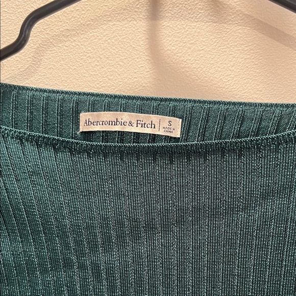 Abercrombie & Fitch Dark Green Ribbed Long Sleeve Top - Picture 2 of 3
